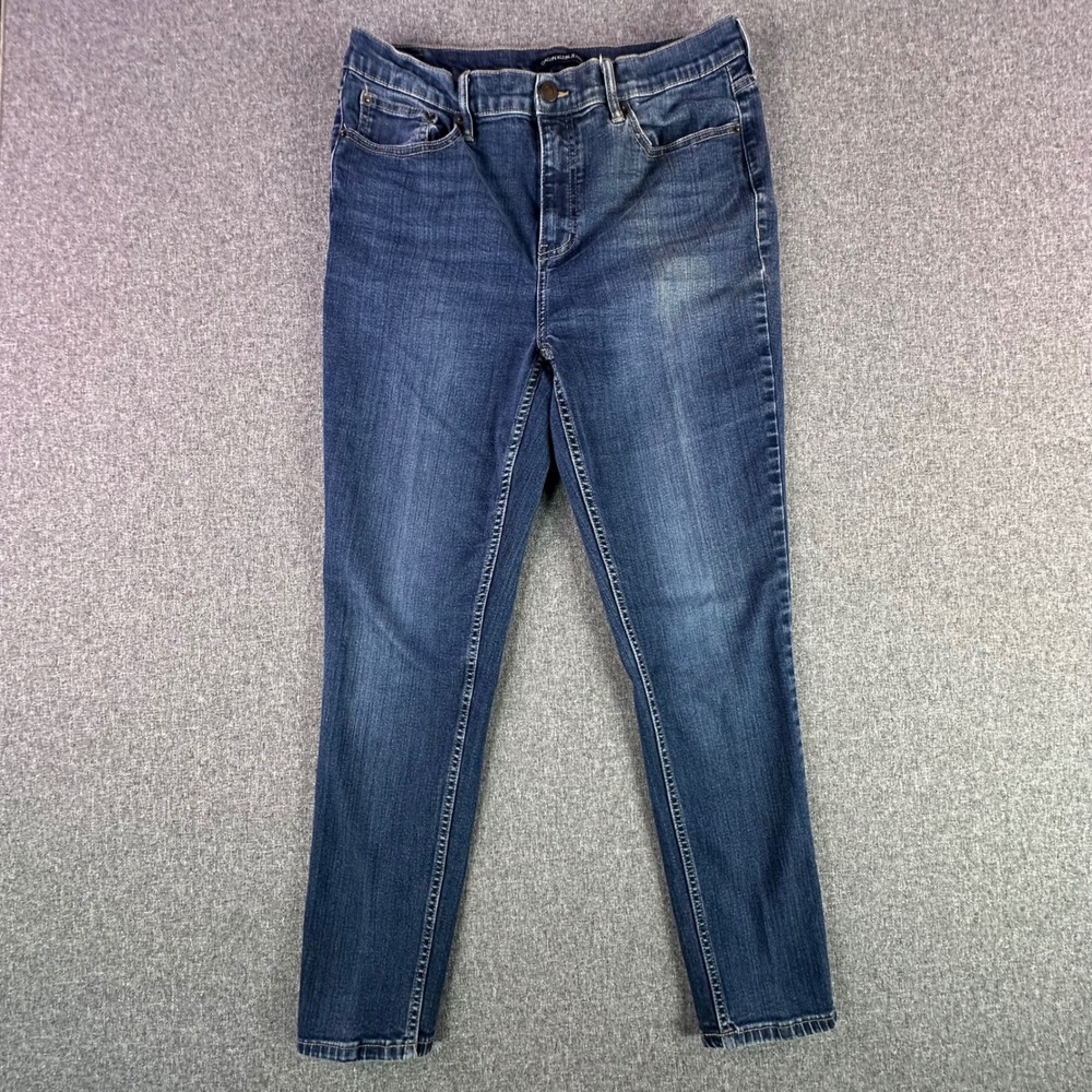 Calvin Klein Jeans Women 14 High Rise Skinny Blue Denim Stretch Pants